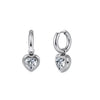 Wholesale Women's 304 Stainless Steel And 925 Silver Geometric Electroplated Heart Pendant Earrings