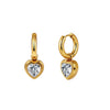 Wholesale Women's 304 Stainless Steel And 925 Silver Geometric Electroplated Heart Pendant Earrings
