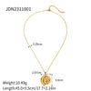 Wholesale Women's Stainless Steel And 925 Silver Geometric Threaded Hoop Pendant Necklace With Electroplating