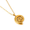 Wholesale Women's Stainless Steel And 925 Silver Geometric Threaded Hoop Pendant Necklace With Electroplating