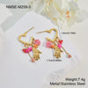 Wholesale Women's Stainless Steel And Titanium Steel Accessories Set With Heart Drop And Bell Patterns Electroplated Design