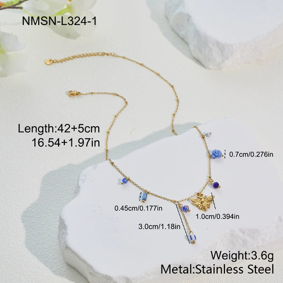 Wholesale Women's Stainless Steel And Titanium Steel Accessories Set With Heart Drop Bell Patterns And Electroplating Design