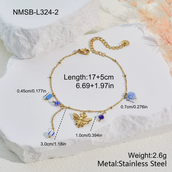 Wholesale Women's Stainless Steel And Titanium Steel Accessories Set With Heart Drop Bell Patterns And Electroplating Design