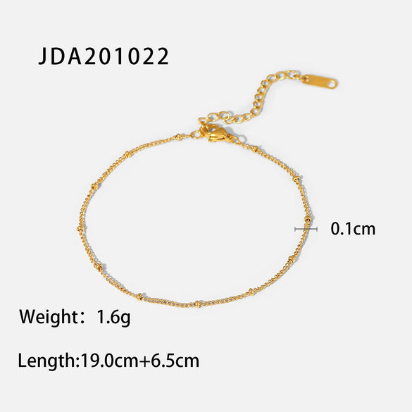 Wholesale Women's Stainless Steel And Titanium Steel Anklet With Geometric Design And Electroplating Process