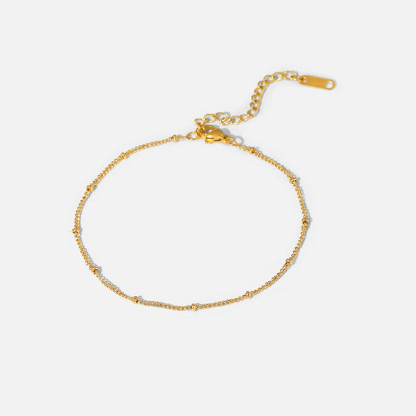 Wholesale Women's Stainless Steel And Titanium Steel Anklet With Geometric Design And Electroplating Process
