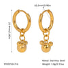 Wholesale Women's Stainless Steel And Titanium Steel Bear Head Earrings With Vacuum Real Gold Plating In Pvd Furnace