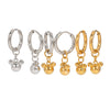 Wholesale Women's Stainless Steel And Titanium Steel Bear Head Earrings With Vacuum Real Gold Plating In Pvd Furnace