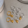 Wholesale Women's Stainless Steel And Titanium Steel Bear Head Earrings With Vacuum Real Gold Plating In Pvd Furnace