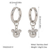 Wholesale Women's Stainless Steel And Titanium Steel Bear Head Earrings With Vacuum Real Gold Plating In Pvd Furnace