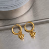 Wholesale Women's Stainless Steel And Titanium Steel Bear Head Earrings With Vacuum Real Gold Plating In Pvd Furnace