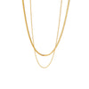 Wholesale Women's Stainless Steel And Titanium Steel Blade Chain Double Layer Necklace With Geometric Design And Electroplating