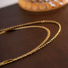 Wholesale Women's Stainless Steel And Titanium Steel Blade Chain Double Layer Necklace With Geometric Design And Electroplating