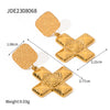 Wholesale Women's Stainless Steel And Titanium Steel Cross Pendant Necklace With Geometric Pattern And 18K Gold Plated Electroplating