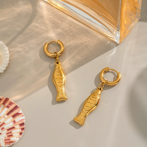 Wholesale Women's Stainless Steel And Titanium Steel Earrings Necklace Combination With Little Bear Pig Small Animal Patterns Electroplated Pvd Vacuum Real Gold Playful Accessories
