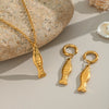 Wholesale Women's Stainless Steel And Titanium Steel Earrings Necklace Combination With Little Bear Pig Small Animal Patterns Electroplated Pvd Vacuum Real Gold Playful Accessories
