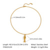 Wholesale Women's Stainless Steel And Titanium Steel Earrings Necklace Combination With Little Bear Pig Small Animal Patterns Electroplated Pvd Vacuum Real Gold Playful Accessories