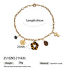 Wholesale Women's Stainless Steel And Titanium Steel Electroplated Flower Pendant Sweater Chain Necklace In Ins Style And Ocean Series