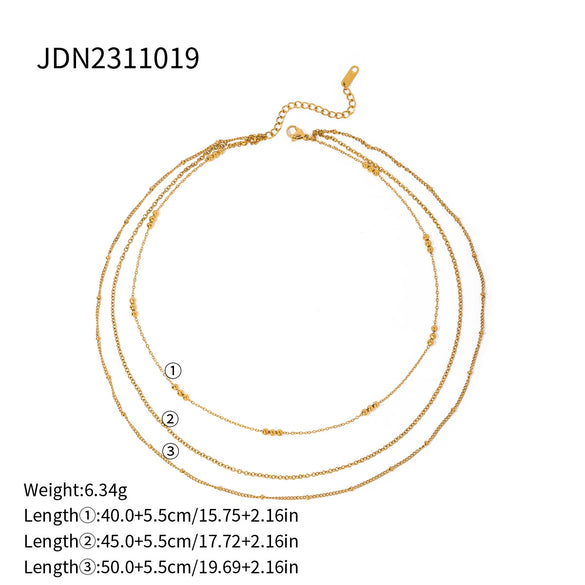 Wholesale Women's Stainless Steel And Titanium Steel Electroplated Geometric Niche Short Clavicle Necklace