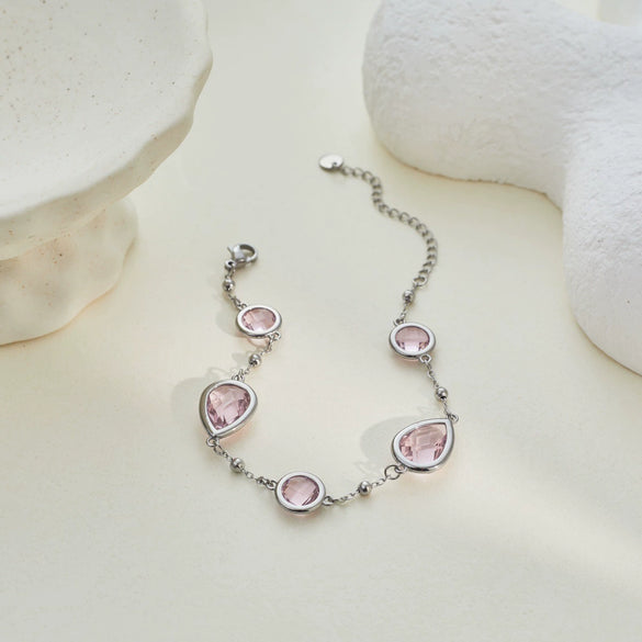 Wholesale Women's Stainless Steel And Titanium Steel Electroplated Heart Water Drop Bell Pattern Clavicle Chain Bracelet And Necklace Jewelry