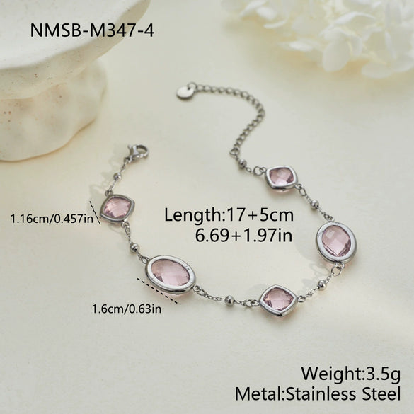 Wholesale Women's Stainless Steel And Titanium Steel Electroplated Heart Water Drop Bell Pattern Clavicle Chain Bracelet And Necklace Jewelry