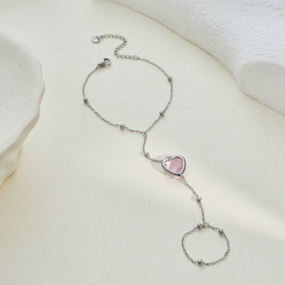 Wholesale Women's Stainless Steel And Titanium Steel Electroplated Heart Water Drop Bell Pattern Clavicle Chain Bracelet And Necklace Jewelry