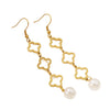 Wholesale Women's Stainless Steel And Titanium Steel Electroplated 18K Real Gold Fourleaf Clover And Flower Earrings