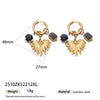 Wholesale Women's Stainless Steel And Titanium Steel Electroplated Sweater Chain Necklace And Earrings Jewelry Set In Minimalist Ins Style