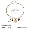 Wholesale Women's Stainless Steel And Titanium Steel Electroplated Sweater Chain Necklace And Earrings Jewelry Set In Minimalist Ins Style