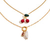 Wholesale Women's Stainless Steel And Titanium Steel Fruitshaped Sweetstyle Necklace With Electroplating Process