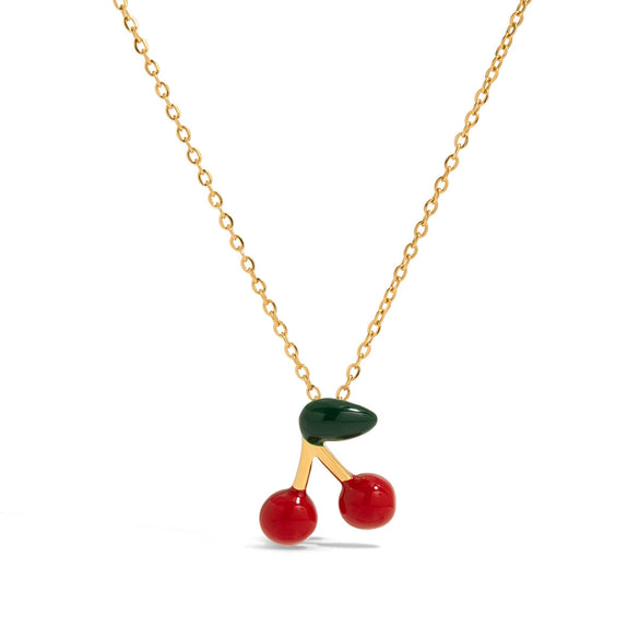 Wholesale Women's Stainless Steel And Titanium Steel Fruitshaped Sweetstyle Necklace With Electroplating Process