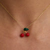 Wholesale Women's Stainless Steel And Titanium Steel Fruitshaped Sweetstyle Necklace With Electroplating Process