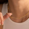 Wholesale Women's Stainless Steel And Titanium Steel Geometric Bead Chain Necklace With Electroplating