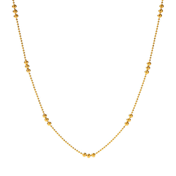 Wholesale Women's Stainless Steel And Titanium Steel Geometric Bead Chain Necklace With Electroplating
