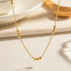 Wholesale Women's Stainless Steel And Titanium Steel Geometric Bead Chain Necklace With Electroplating