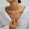 Wholesale Women's Stainless Steel And Titanium Steel Geometric Cross Pendant Lip Chain Jewelry With Electroplating And Zirconium Inlaid