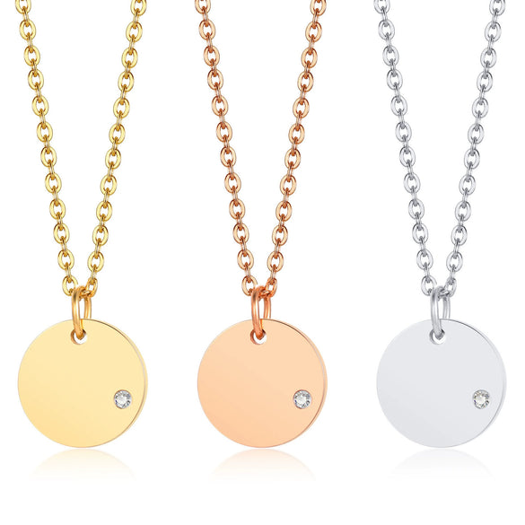 Wholesale Women's Stainless Steel And Titanium Steel Geometric Diamond Necklace With Ochain