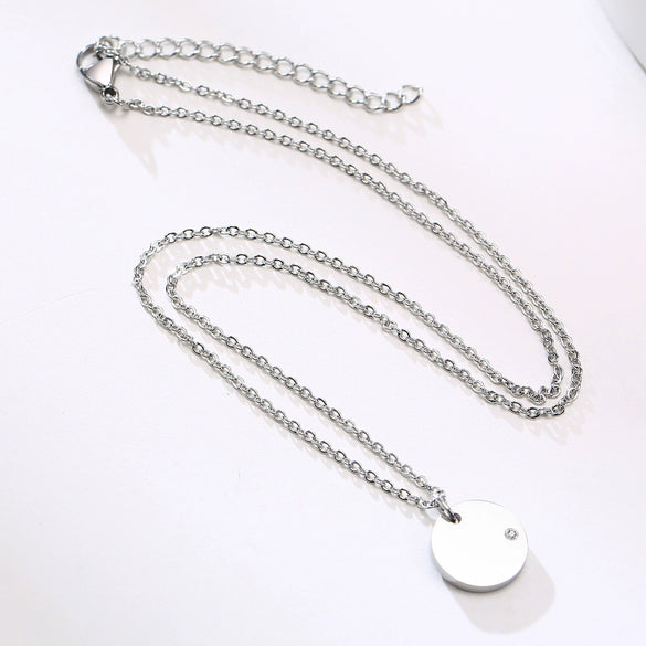 Wholesale Women's Stainless Steel And Titanium Steel Geometric Diamond Necklace With Ochain
