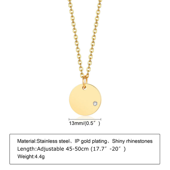 Wholesale Women's Stainless Steel And Titanium Steel Geometric Diamond Necklace With Ochain