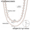 Wholesale Women's 316L Stainless Steel And 316L Stainless Steel Geometric Double Layer Necklace With Electroplating