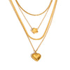 Wholesale Women's Stainless Steel And Titanium Steel Geometric Electroplated Multi Layer Necklace