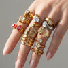 Wholesale Women's Stainless Steel And Titanium Steel Geometric Electroplated Open Stackable Ring