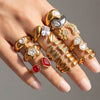 Wholesale Women's Stainless Steel And Titanium Steel Geometric Electroplated Open Stackable Ring