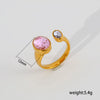 Wholesale Women's Stainless Steel And Titanium Steel Geometric Electroplated Open Stackable Ring