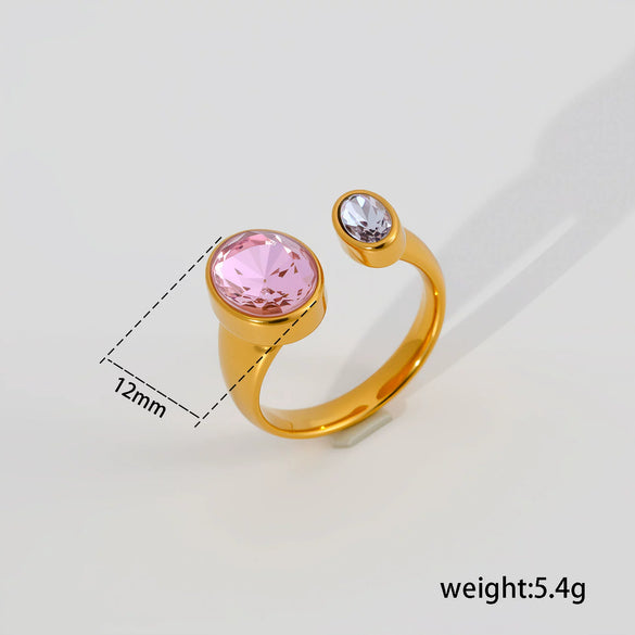 Wholesale Women's Stainless Steel And Titanium Steel Geometric Electroplated Open Stackable Ring