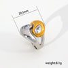 Wholesale Women's Stainless Steel And Titanium Steel Geometric Electroplated Open Stackable Ring