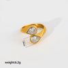 Wholesale Women's Stainless Steel And Titanium Steel Geometric Electroplated Open Stackable Ring