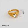 Wholesale Women's Stainless Steel And Titanium Steel Geometric Electroplated Open Stackable Ring