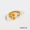 Wholesale Women's Stainless Steel And Titanium Steel Geometric Electroplated Open Stackable Ring