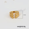 Wholesale Women's Stainless Steel And Titanium Steel Geometric Electroplated Open Stackable Ring