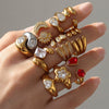 Wholesale Women's Stainless Steel And Titanium Steel Geometric Electroplated Open Stackable Ring
